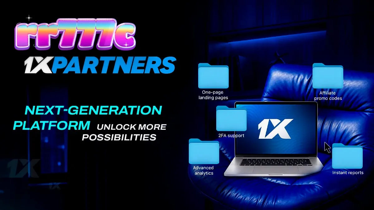 Tampilan antarmuka dasbor afiliasi 1xPartners yang diperbarui